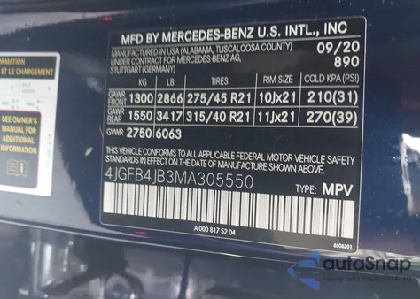 2021 Mercedes-Benz Gle from USA, damaged, VIN 4JGFB4JB3MA305550